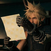 Cloud Strife reading a letter